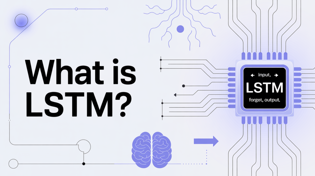 What is LSTM concept illustration with AI symbols