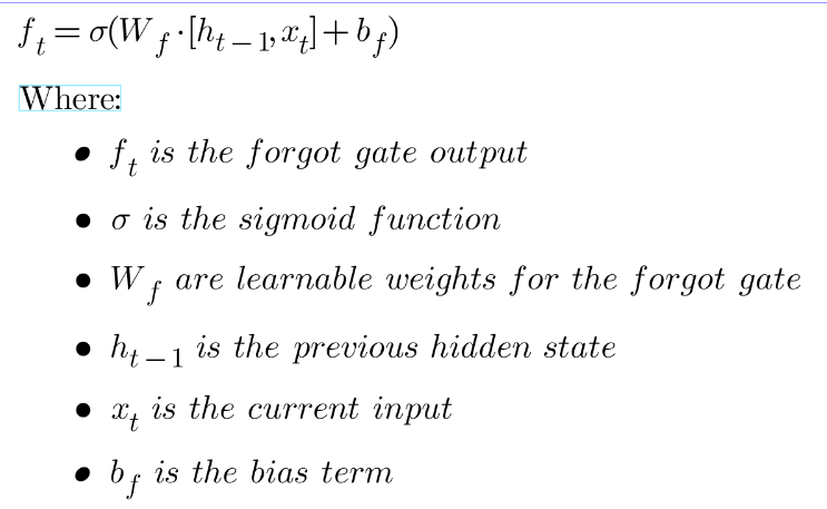 formula lstm gates